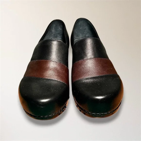 Dansko Tenley Black Brown Nappa Leather Clogs Comfort Work Nurse Shoes Womens 42 - Picture 6 of 12